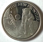 New Frontier Jul 20, 1969 First Footprint on Moon 1oz 999 Silver Space 39mm