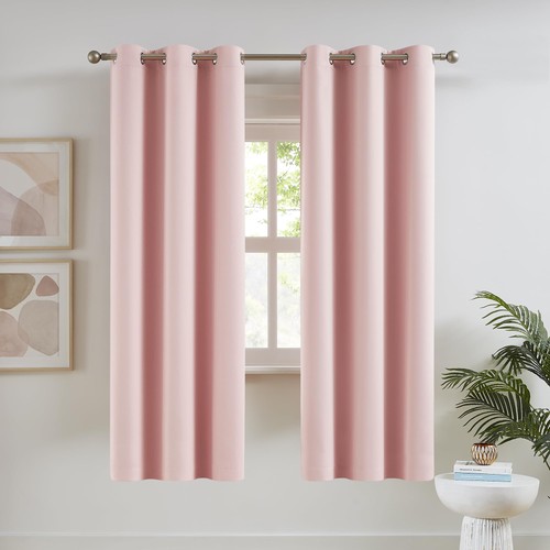 Baby Rosa Vorhänge Verdunkelung 63 Zoll Länge - Rose Blush Vorhänge für Kinderzimmer...