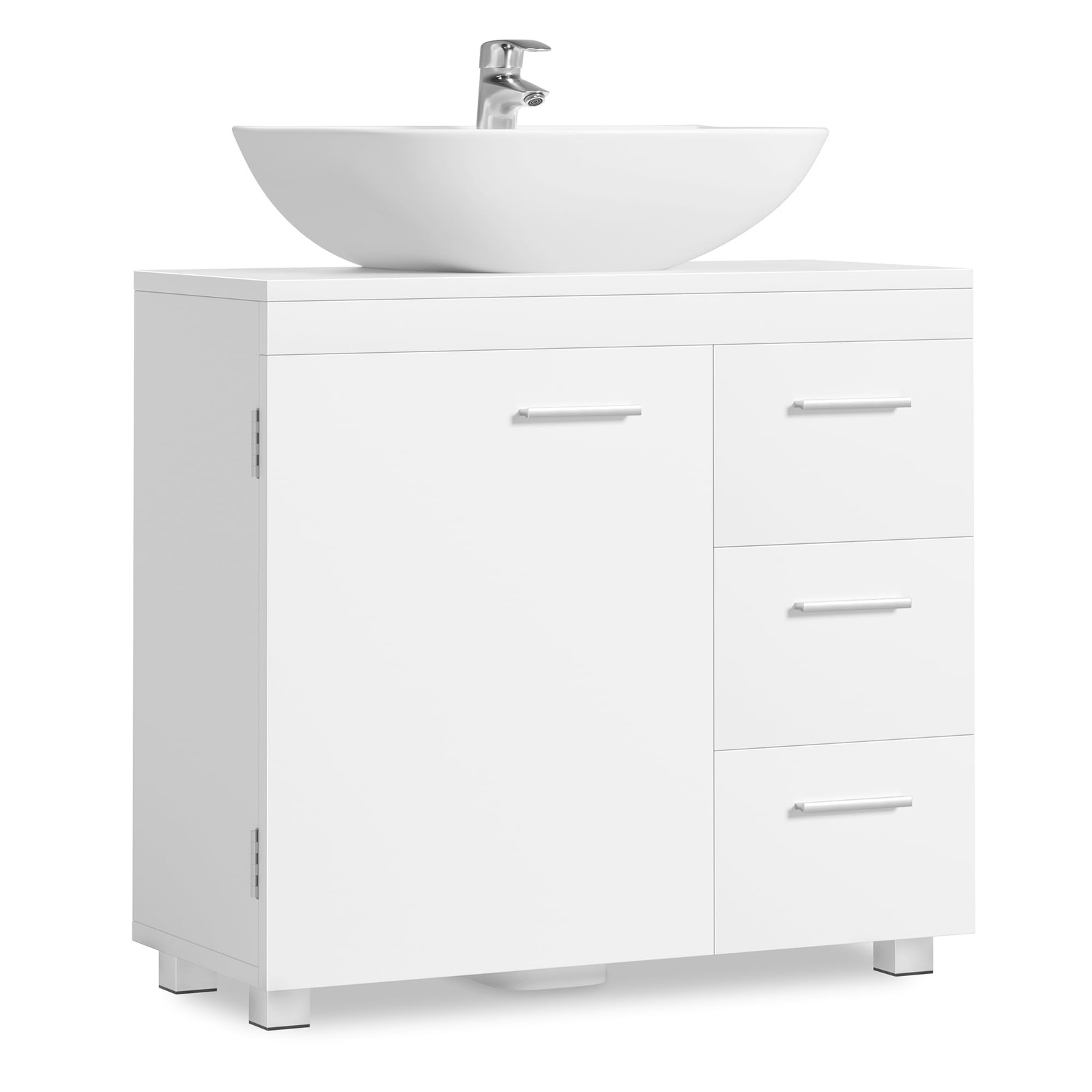 VASAGLE Under Sink Bathroom Cabinet, Storage 30 x 70 x 64 cm, Cloud White - Image 5