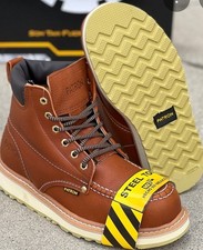 MENS PATRON  WORK BOOTS MOC TOE GENUINE LEATH...