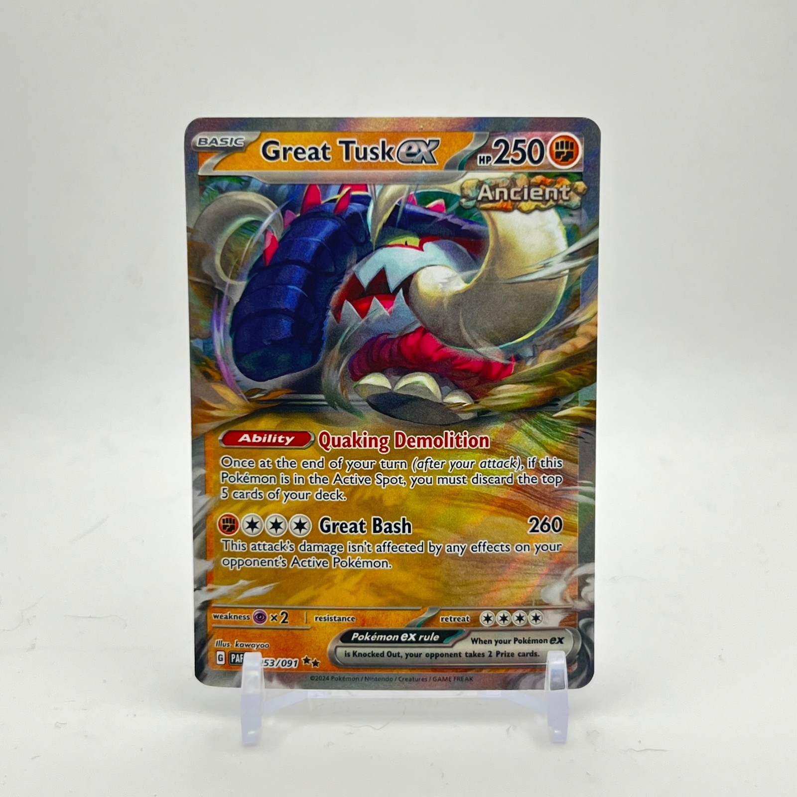Great Tusk ex 53/91 PAF: Paldean Fates Pokemon NM