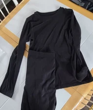 Base Layer Long Johns Women's Medium Black Polyester Spandex