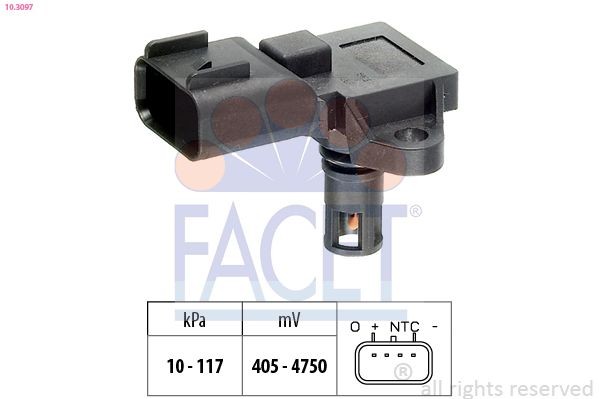 Facet 10.3097 Luftdrucksensor, HöHenanpassung FüR Daimler Ford Jaguar-image