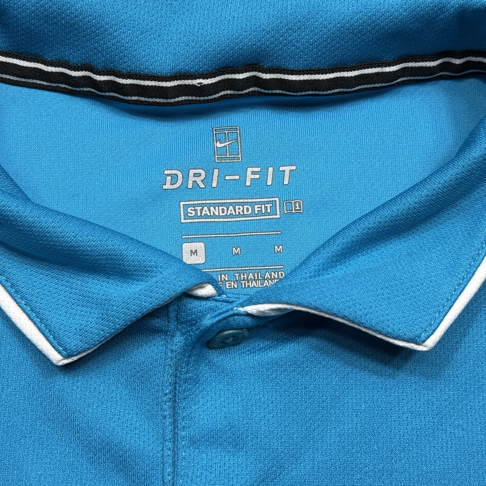 Nike Court Polo Shirt Mens Medium Blue Tennis Dry Team Standard Dri Fit Stretch thumbnail 4