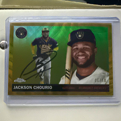 Topps 2024 Chrome Jackson Chourio #16 Gold 06/50 Brewers