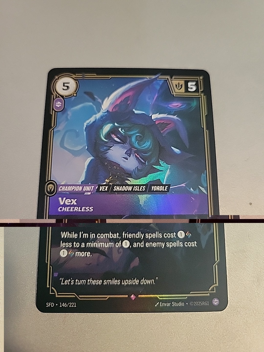 FOIL Riftbound Spiritforged VEX CHEERLESS 146/221 RARE NM