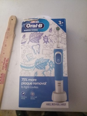 Oral-B Kid's Rechargeable Toothbrush Ages 3+ Soft Bristles Sensitive Mode NEW