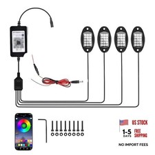 4 Pods RGB LED Rock Lights, Multicolor Underglow LED Light Kit with APP
