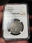 1871 NGC AU Details Seated Liberty Half Dollar
