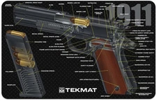 TekMat 1911 Cut Away Gun Cleaning Mat, Black, TEK-17-1911-CA Bench Mat
