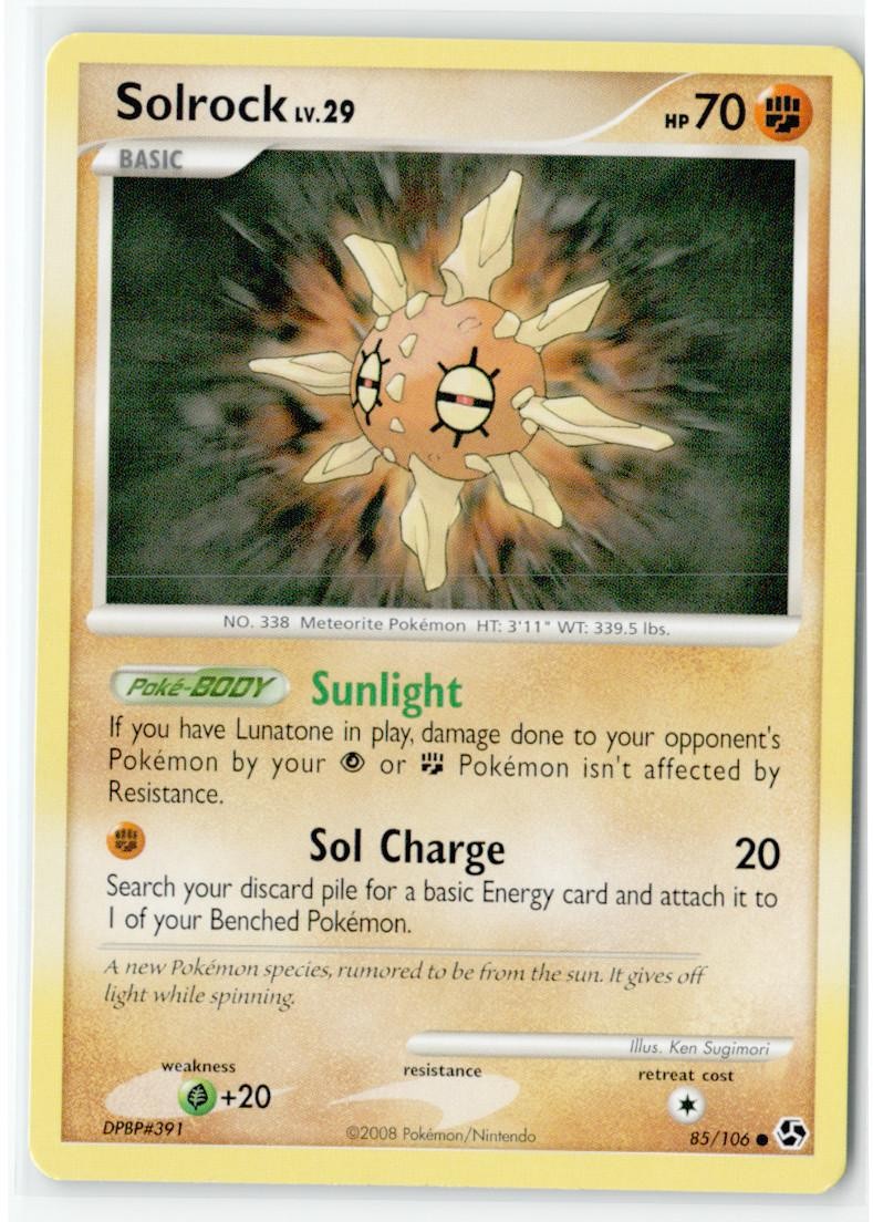 Solrock 85/106 Common Great Encounters Pokemon Near Mint