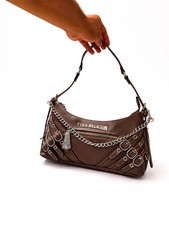 True Religion Brown Crescent Shoulder Bag Zip...