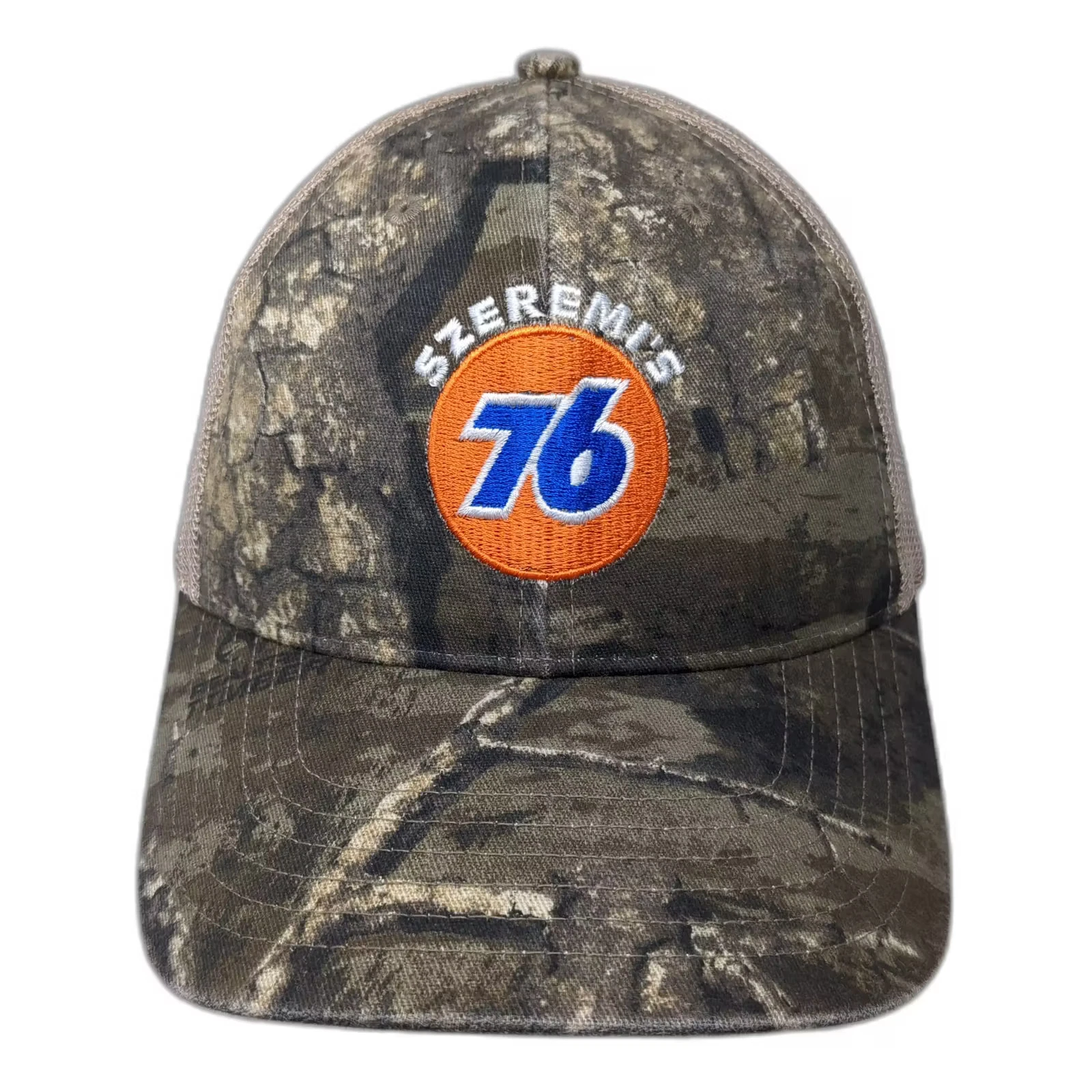 Kati Baseball Cap Brown One Size Strapback Mesh Back Camo Embroidered 76 Hat