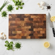 Custom Wooden End Grain Walnut Cutting Board, Thick Charcuterie Chopping Block