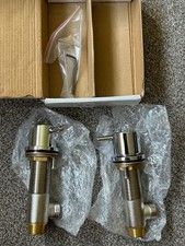 Cruze Bath Side Valve Taps Pair Round Deck Mounted 3/4" Swivel Levers Chrome RDS
