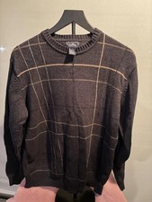 Dockers Men's L/G Cotton Sweater with Plaid Pattern