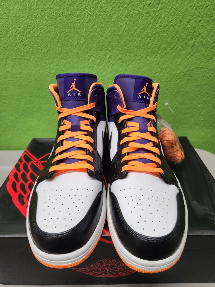 Air Jordan Retro 1 Mid Phoenix Suns Court Purple Orange Mens 