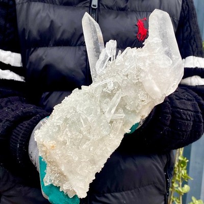 3.4LB A+++Large Natural white Crystal Himalayan quartz cluster /mineralsls