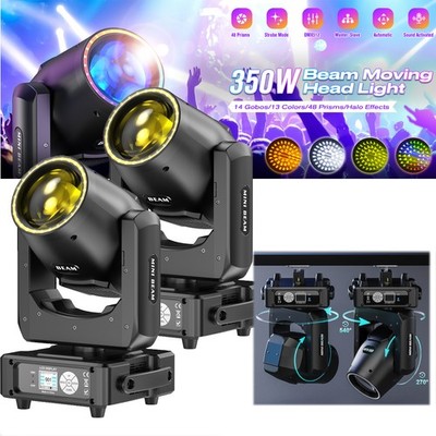 2PCS 350W 48Prism LED Stage Lighting Gobo Moving Head Disco Party DMX Beam Light