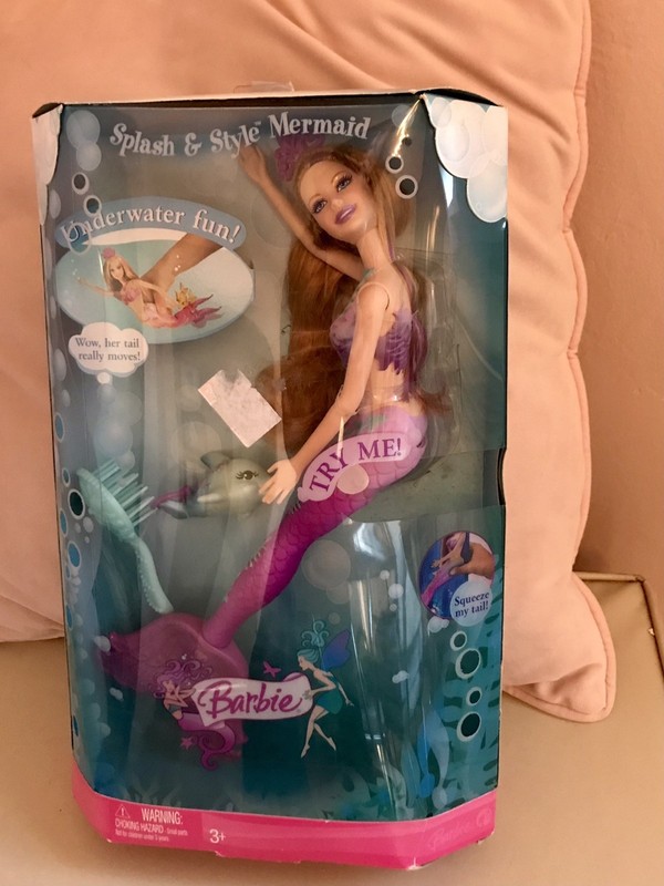 Barbie Splash and Style Mermaid Doll with Dolphin 2008 M9310 NEW IN BOX Copper