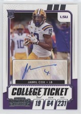 2021 Panini Contenders Draft Picks College Ticket Auto Jabril Cox #201 Auto 4t6