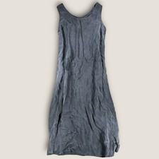 Vintage Jerry Giardelli Grey Sand Washed Rayon Maxi Dress Sleeveless Size M 90s