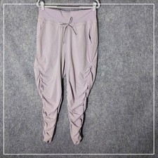 Athleta Altitude Pants Women 12 Petite Pink Cinched Drawstring Athleisure Gym