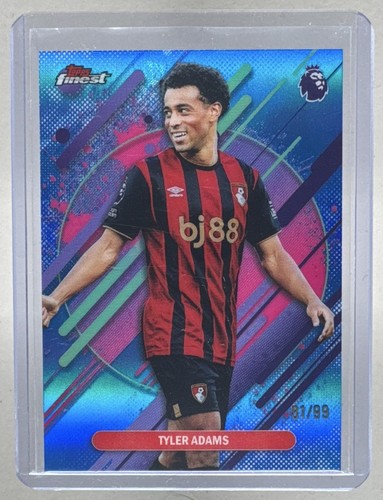 Tyler Adams 2025 Topps Finest Premier League #203 Blue Refractor Rare /99
