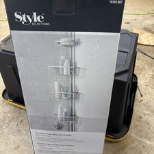 Style Selections - Tension Pole Shower Caddy - Satin Nickel Finish - New