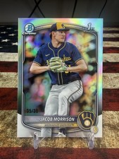 2025 Bowman Draft Jacob Morrison Chrome Logofractor 1st Prospect #/35 Brewers