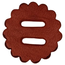 HILASON 18 Pack Slotted Scalloped Leather Rosette Concho Saddle Mahogany 1-3/4"