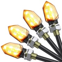 Justech 12V LED Microblinker Set Schwarz 4 StüCk E-PrüFzeichen 5 Leds 5X1 Cm
