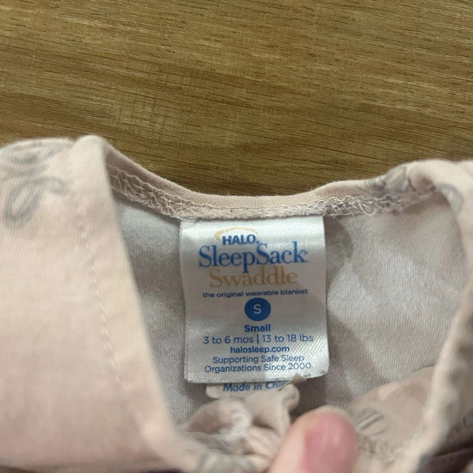 Saco de dormir HALO envoltura mariposa 100 % algodón cremallera bidireccional 3-6 meses 13-18 libras. Foto 2 de 4