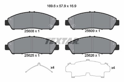 TEXTAR Bremsbelagsatz Scheibenbremse 2560801 für HONDA PILOT 4WD