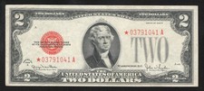1928-G $2 LEGAL TENDER STAR REPLACEMENT RED SEAL US NOTE Fr 1508* 0151