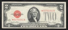 1928-G $2 LEGAL TENDER STAR REPLACEMENT RED SEAL US NOTE Fr 1508* 0151