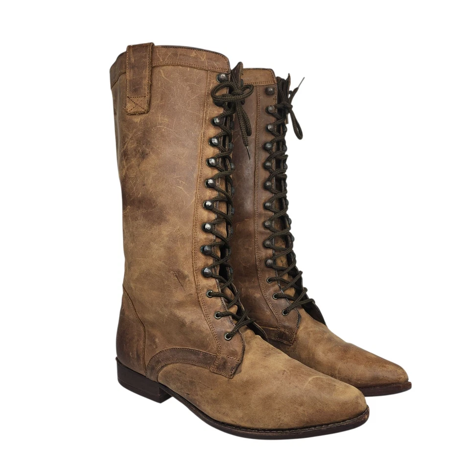 Botas de Colección Seychelles Mujer 8.5 Años 90 Vaquera Combate Punta Punta Marrón Con Cordones Foto 3 de 4