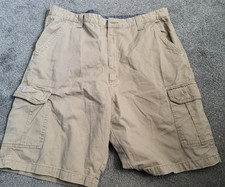 Men's Wrangler Beige Cargo Heavy Cotton Shorts Size 38