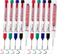 10 PCS Long Head Deep Hole Marker Pens,20mm Long Nib Marker, Longs Nose Markers,