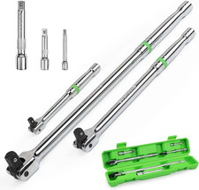 6-Piece Premium Breaker Bar Set, 1/4", 3/8"  1/2" Drive, Heavy Duty Breaker Bar