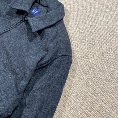 Gap Wool Jacket Mens Medium Dark Grey Harrington Bomber Collared USA - Picture 2 of 11