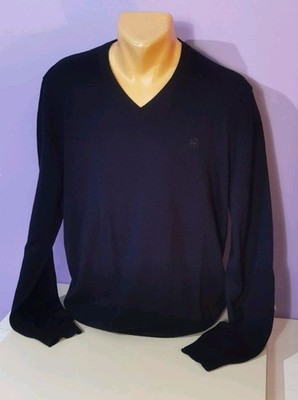 Lerros Wollmischung Navy Pullover Pulli V-Ausschnitt Herren XL
