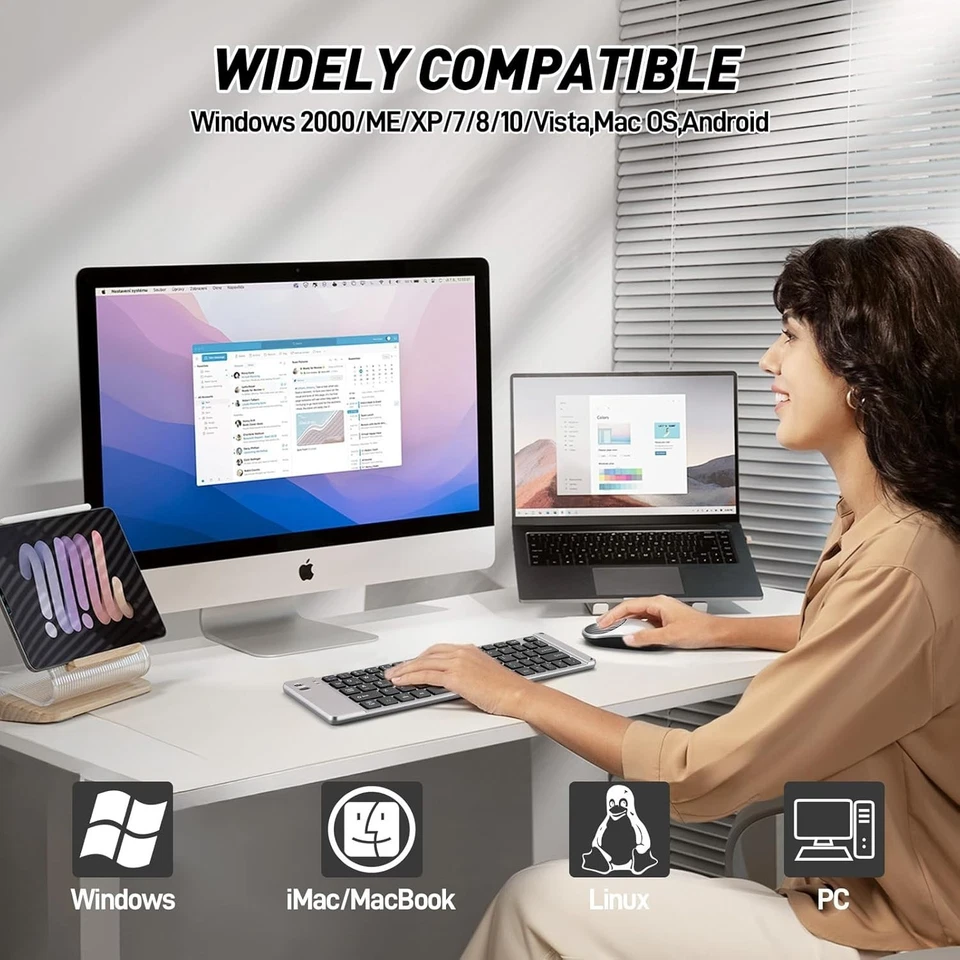 Mini Rechargeable Foldable Bluetooth Keyboard and Mouse Combo, Portable (Sync Up - Image 4 of 4