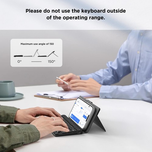 Kabellose Tastatur mit Ständer, Mini Tastatur für Handy, Ultra-Slim Portab... - Bild 7 von 8