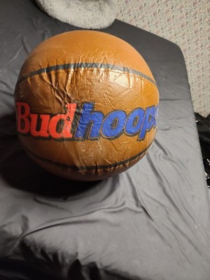Vintage Budweiser Budhoops Promotional Basketball - Rare Beer Memorabilia Decor