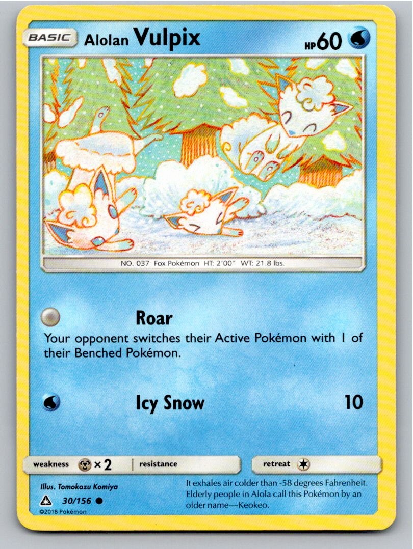 2018 POKEMON ALOLAN VULPIX ULTRA PRISM 30/156 C LP A86096 FREE S&H
