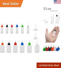 Translucent 12 Pcs Glue Applicator Bottles with Multicolor Lids  Mini Funnels