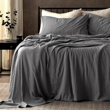 Queen Sheet Set, 4 Pcs Soft Prewashed Luxury Bedding Sheets with Fitted Sheet,