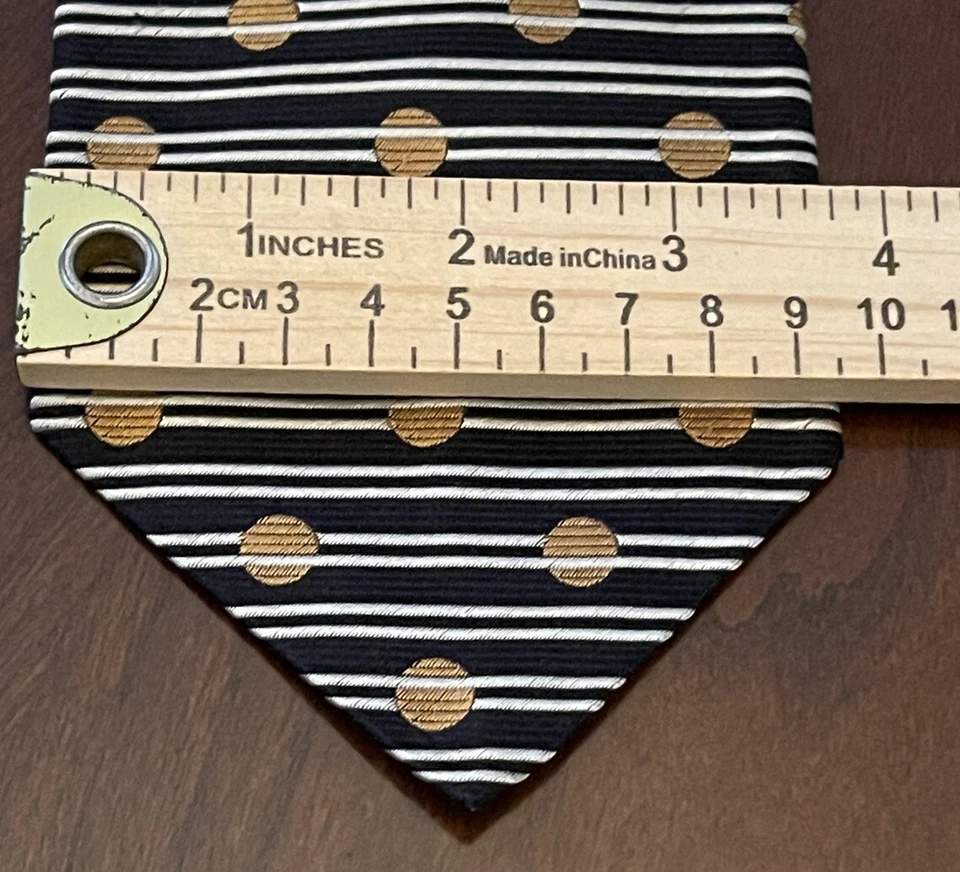 Corbata de cuello Smith Forester vintage negra dorada 100 % seda importada para hombre hecha en EE. UU. Foto 4 de 4