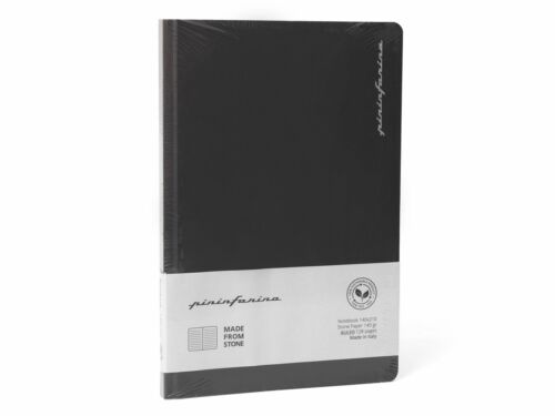 Pininfarina Stone Paper Notizbuch Soft-Touch-Cover 14*21cm Schwarz liniert - Bild 1 von 4